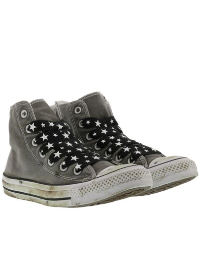Converse Chuck Taylor Sneakers Distressed Stars Laces In Charcoal