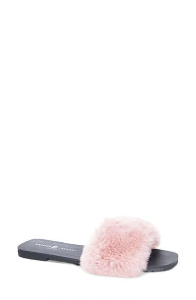 Chinese Laundry Women's Midnight Fur Slide Women's Shoes In Pink Faux Fur