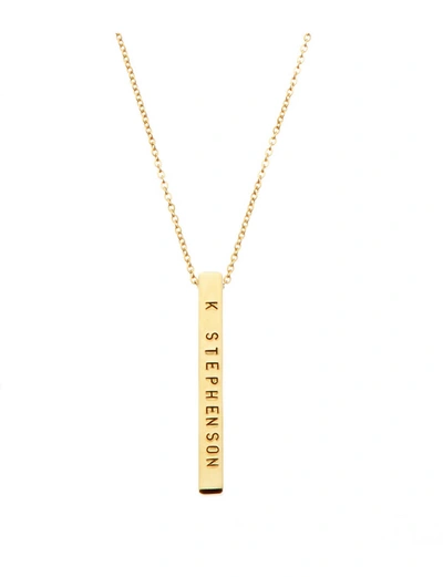 Littlesmith Personalised 13 Characters Gold-plated Vertical Bar Necklace