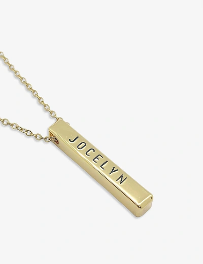 Littlesmith Personalised 9 Characters Gold-plated Vertical Bar Necklace