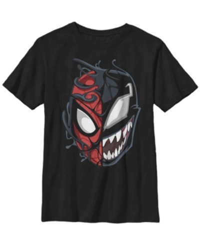 Fifth Sun Kids' Big Boys Marvel Peter Venom Short Sleeve T-shirt In Black