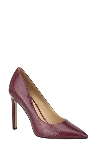 Nine West Women's Tatiana Pointy Toe Pumps Women's Shoes In Wine Lizard