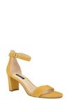 Nine West Women's Pruce Ankle Strap Block Heel Sandals Women's Shoes In Squash Suede