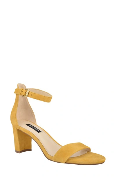 Nine West Women's Pruce Ankle Strap Block Heel Sandals Women's Shoes In Squash Suede