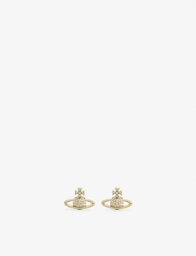 Vivienne Westwood Jewellery Ladies Crystal Ab Gold Mayfair Bas Relief Orb Earrings In Crystal Ab/gold