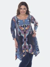 White Mark Plus Marlene Top/tunic In Blue Multi