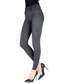 Memoi Thin Ribbed Corduroy Leggings In Dark Gray