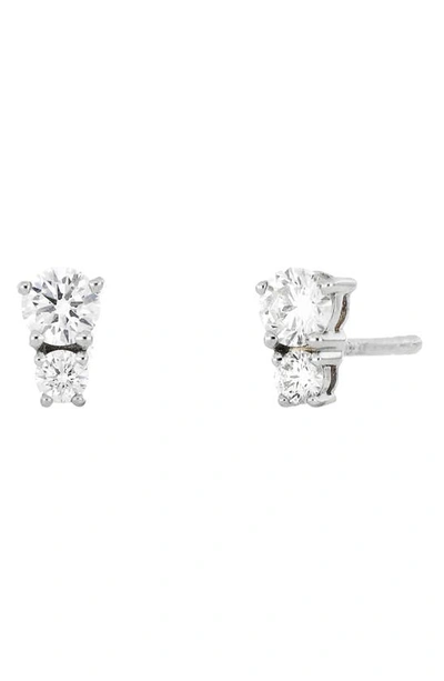 Bony Levy Audrey Double Diamond Stud Earrings In White Gold