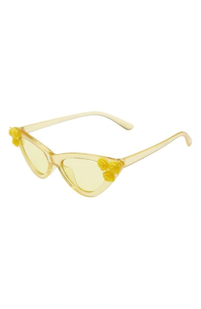 Rad + Refined Kids'  Rad + Refned Flower Cat Eye Sunglasses In Yellow