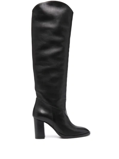 Paul Warmer Knee-high Leather Boots In Black