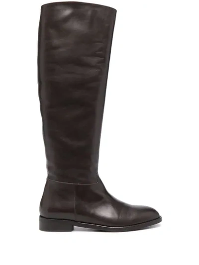 Paul Warmer Knee-high Leather Boots In Brown