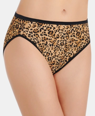 Vanity Fair Illumination Hi-cut Brief Underwear 13108, Also Available In Extended Sizes In Toffee Leopard Print