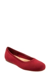 Softwalkr Softwalk Sonora Flat In Dark Red Faux Leather