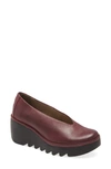 Fly London Beso Wedge Pump In Wine Leather