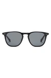 Diff Maxwell 49mm Polarized Round Lens Sunglasses In Black/ Grey