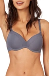Lively The No-wire Push Up Bra In Smoke