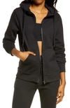 Zella Coastal High/low Zip Hoodie In Black