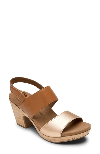 Rockport Vivianne Metallic Dress Sandals Women's Shoes In Tan Multi