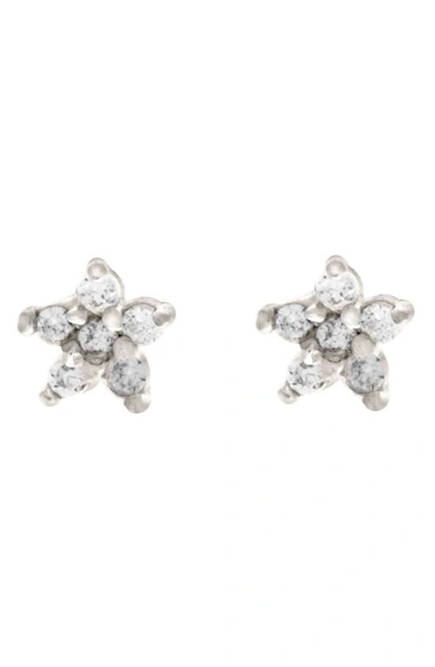 Girls Crew Teeny Tiny Star Stud Earrings In Silver-tone