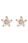 Girls Crew Teeny Tiny Star Stud Earrings In Rose Gold-plated