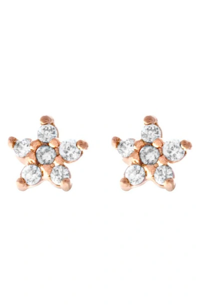 Girls Crew Teeny Tiny Star Stud Earrings In Rose Gold