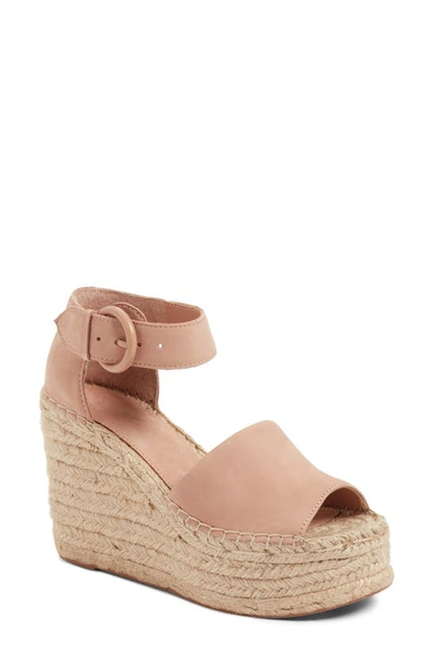 Marc Fisher Ltd Alida Espadrille Platform Wedge In Blush Suede