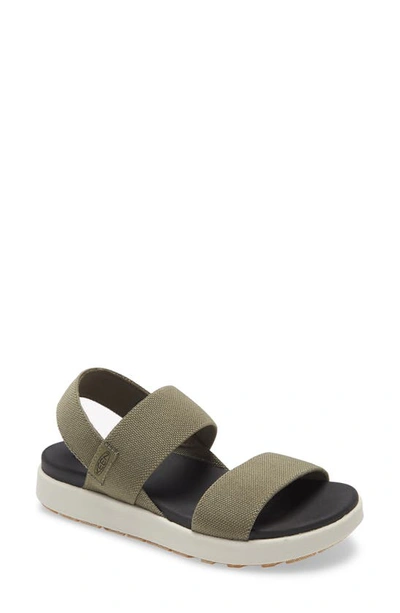 Keen Elle Webbing Strap Sandal In Dusty Olive Fabric