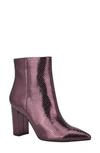 Marc Fisher Ltd Ulani Embossed Pointed Bootie In New Grape Leather/ Purple