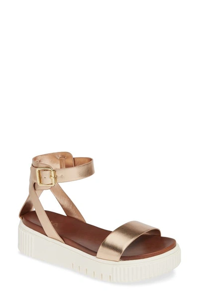 Mia Lunna Platform Ankle Strap Sandal In Rose Gold