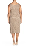 Alex Evenings Lace Cocktail Dress With Jacket In Champagne