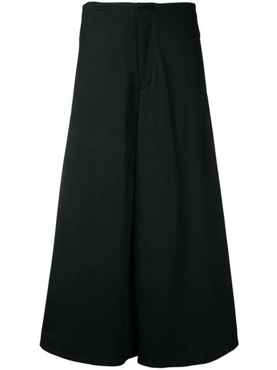 Bassike Stretch Twill Culottes In Black