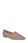 Marc Fisher Ltd Enaba Square Toe Loafer In Taupe Leather