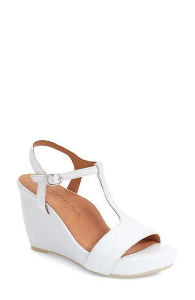 L'amour Des Pieds 'idelle' Platform Wedge Sandal In White Leather