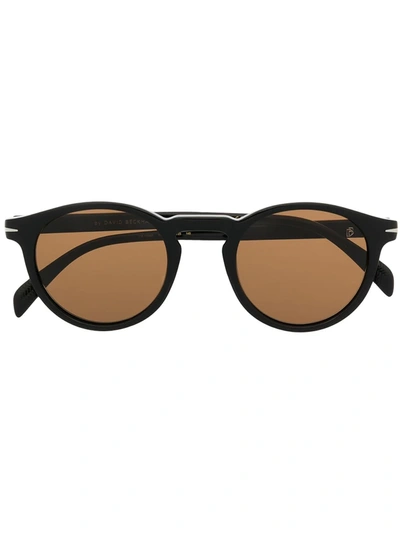 Eyewear By David Beckham Round-frame Acetate Sunglasses In Black