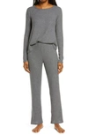 Bp. Saturday Morning Thermal Pajamas In Grey Charcoal Heather