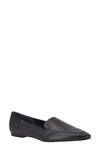 Marc Fisher Ltd Enaba Square Toe Loafer In Black Leather