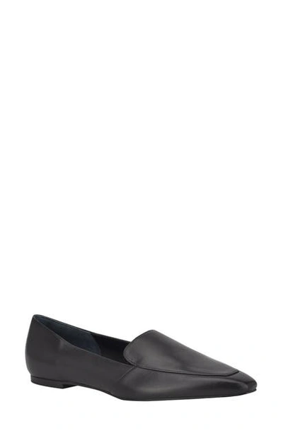 Marc Fisher Ltd Enaba Square Toe Loafer In Black Leather