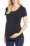 Modern Eternity Maternity/nursing Tee In Black