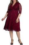 Kiyonna Women's Plus Size Mademoiselle Lace Dress In Burgundy