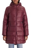 Modern Eternity 3-in-1 Waterproof Quilted Down & Feather Fill Maternity Puffer Coat In Burgundy