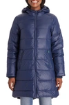 Modern Eternity 3-in-1 Waterproof Quilted Down & Feather Fill Maternity Puffer Coat In Navy