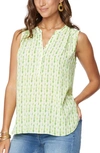 Curves 360 By Nydj Perfect Sleeveless Blouse In Key Lime Tie Dye