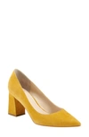 Marc Fisher Ltd Zala Block Heel Pump In Yellow/ Yellow Suede
