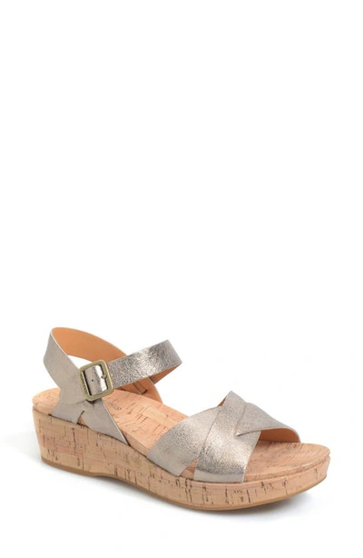 Kork-easer 'myrna 2.0' Cork Wedge Sandal In Soft Gold Metallic