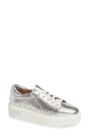 Linea Paolo Kendra Platform Sneaker In Silver Leather