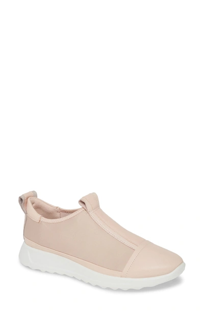 Ecco Flexure Sneaker In Rose Dust Leather
