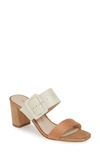 Chinese Laundry Yippy Block Heel Sandal In Cream Multi Suede
