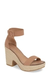 Chinese Laundry Queen Platform Sandal In Camel Fabric