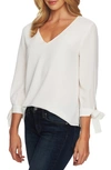 Cece Tie Sleeve Top In Soft Ecru