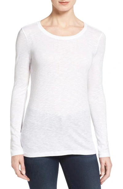 Caslonr Long Sleeve Crewneck T-shirt In White